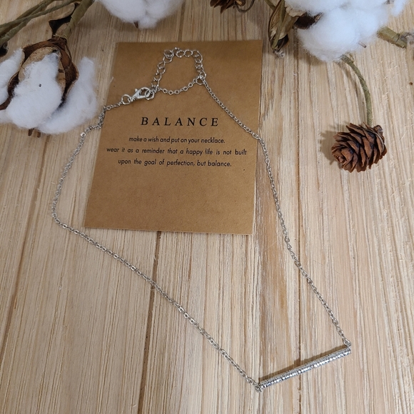 Jewelry Newvery Pretty Horizontal Balance Bar Necklace In Silver